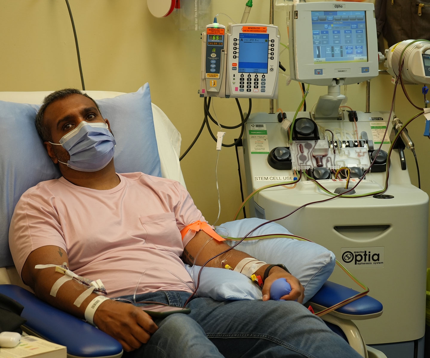 Man donating stem cells