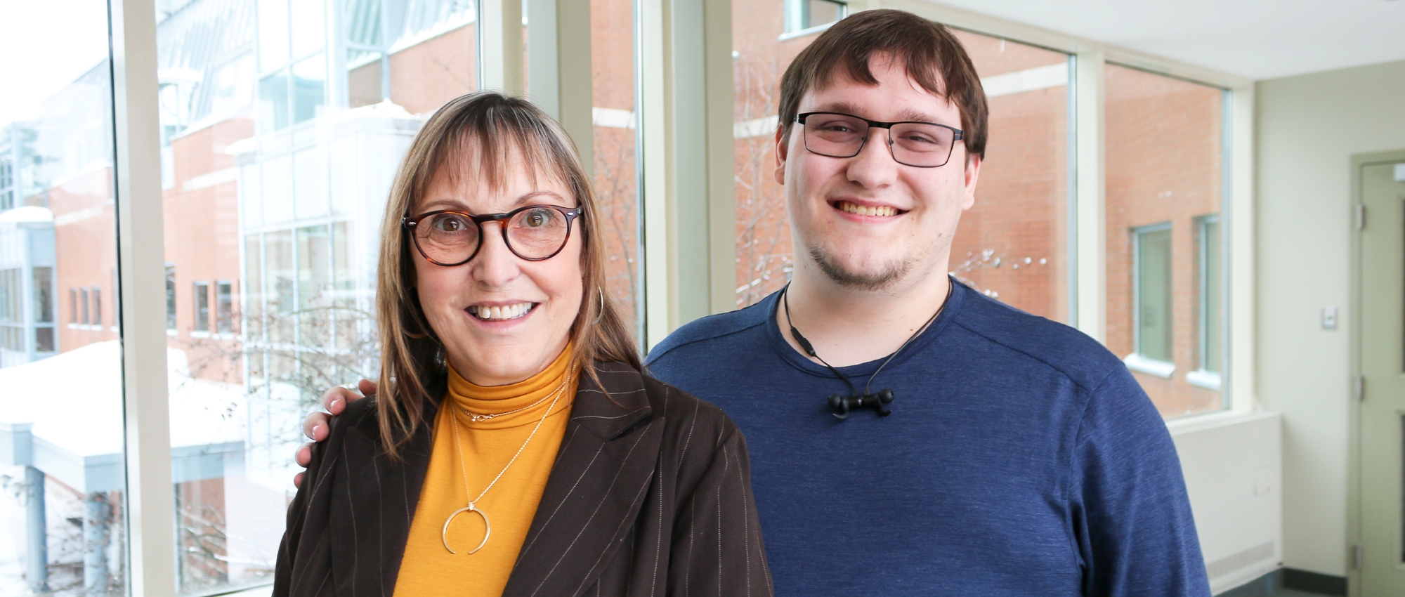 Featured image of stem cells recipient Colleen LeCours and stem cell donor Timothy White standing together at Canadian Blood Service Alta Vista office