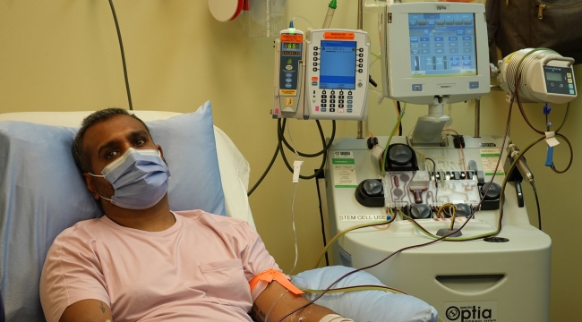 Man donating stem cells