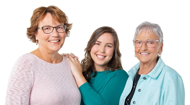 Image of 3 generations of women, mother, daughter and grandmother